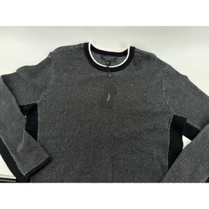 NWT RAG & BONE Men's Mitch Crewneck  Sweater Black color Size L MSRP $249